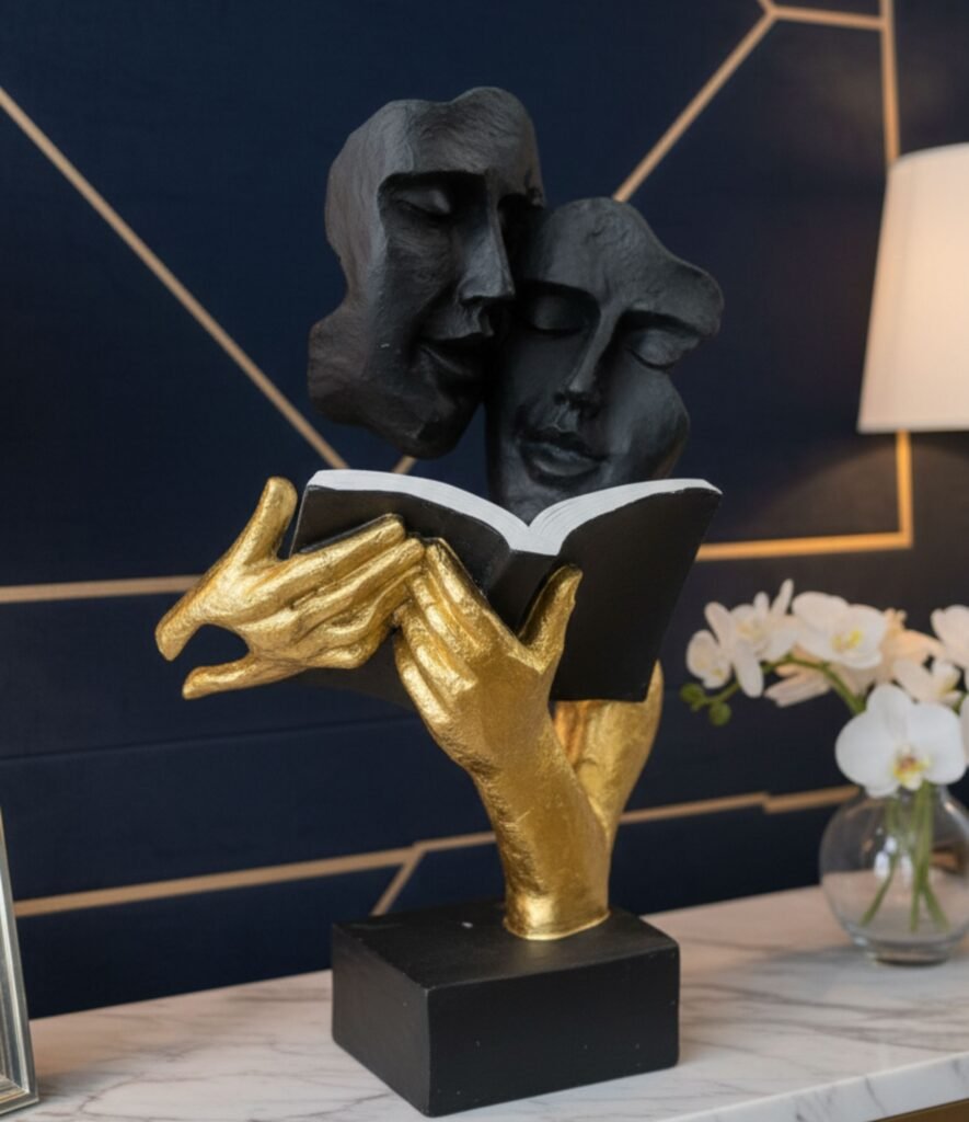 Golden Hands Love Reading Statue