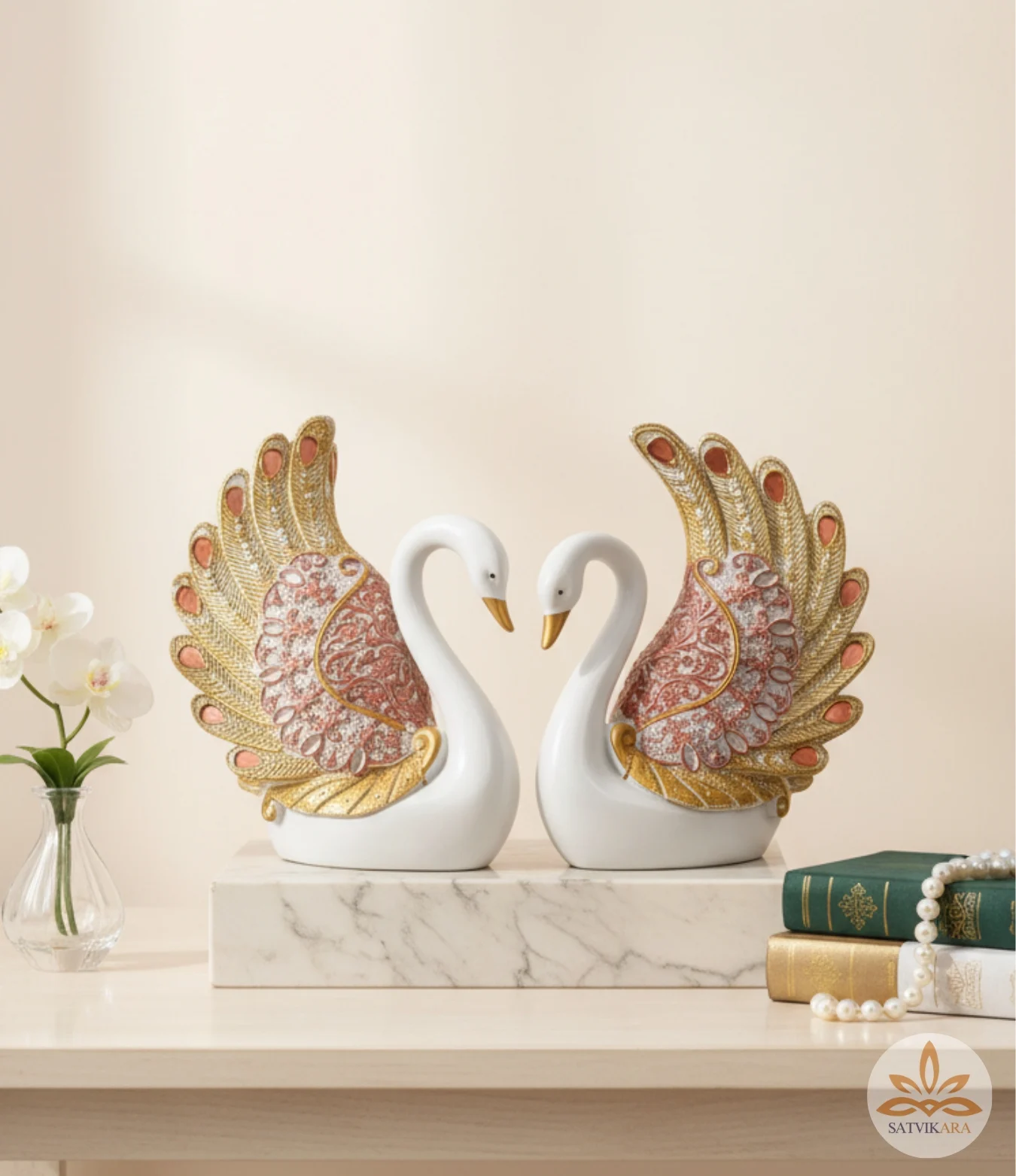 Swan Couple Love Decor Showpiece Swan Couple Love Decor Showpiece