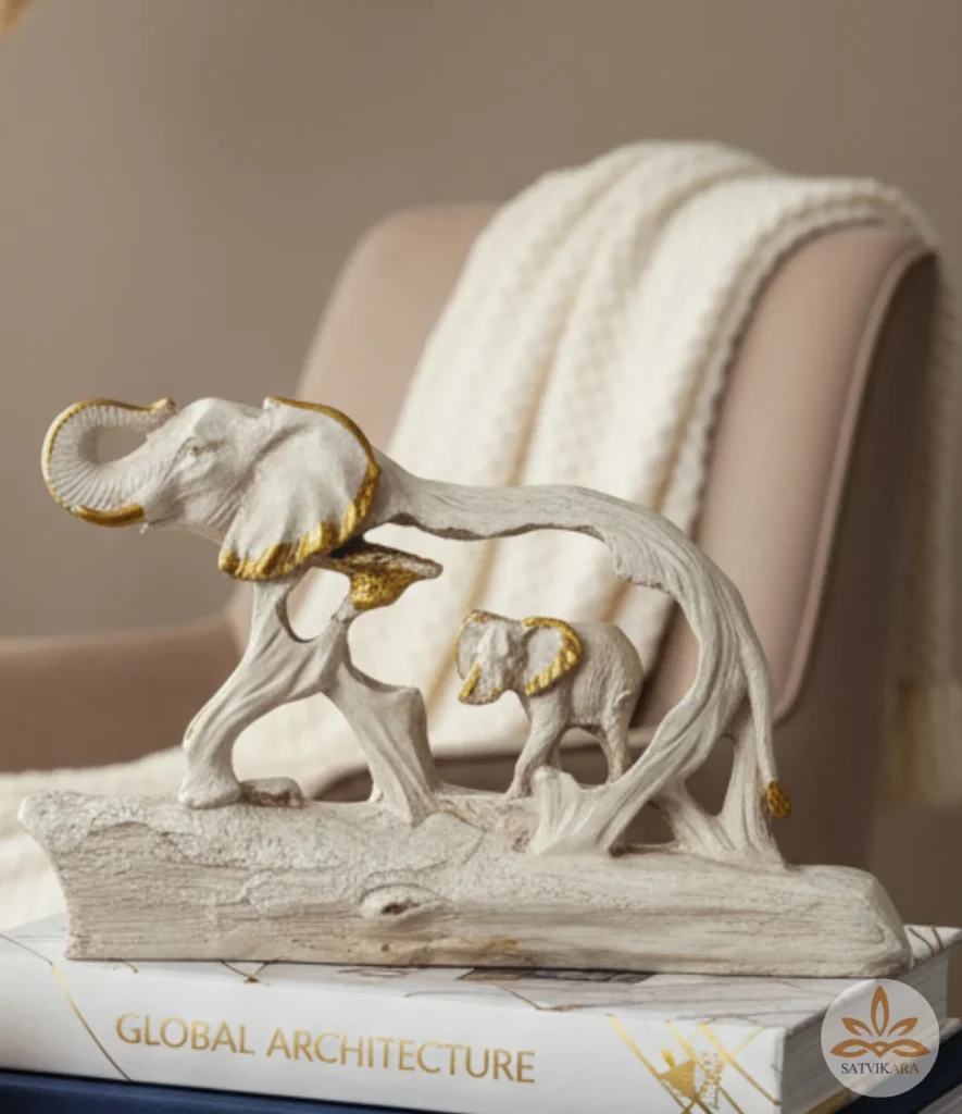 Elephant with Baby Figurine for Home Decor