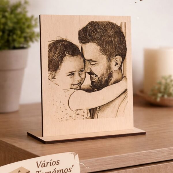 Custom Wooden Photo Frame with Slotted Wooden Stand